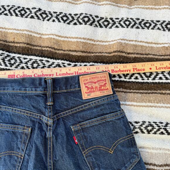 Women's Levi's Dark Blue Denim Custom Made Stitched Layered Jeans Sz 26 x 23.5 - Picture 8 of 9